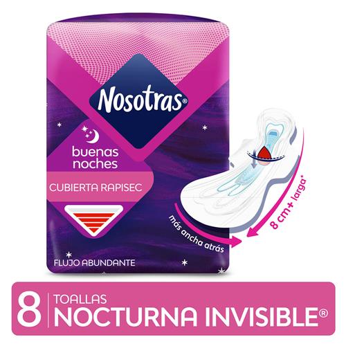TOALLAS FEM NOCT INVISIBLE NOSOTRAS x 8 u