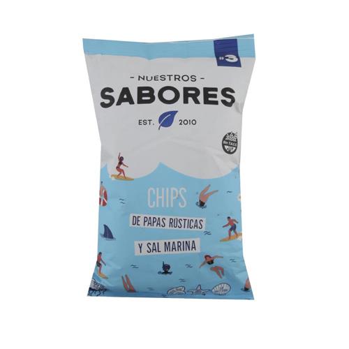 CHIPS DE PAPAS RUSTICAS Y SAL MARINA NUESTROS x 80gr