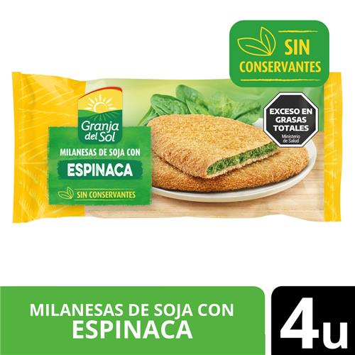 MILANESA DE SOJA C/ESPINACA GRANJA DEL SOL x330grs