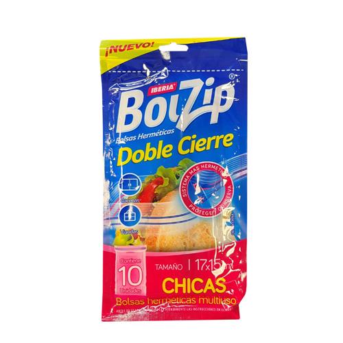 BOLSA DOBLE CIERRE CHICAS BOLZIP x 10u