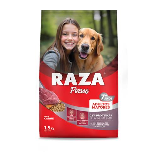 ALIMENTO P/PERROS ADULTOS MAYORES CARNE RAZA x 1.5k