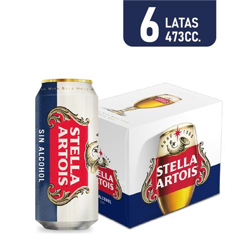 CERVEZA STELLA ARTOIS 0% ALCOHOL 6 x 473ml