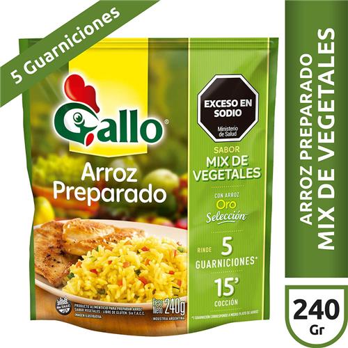 ARROZ PREPARADO GALLO BAJO EN SODIO VEGETALES X 240