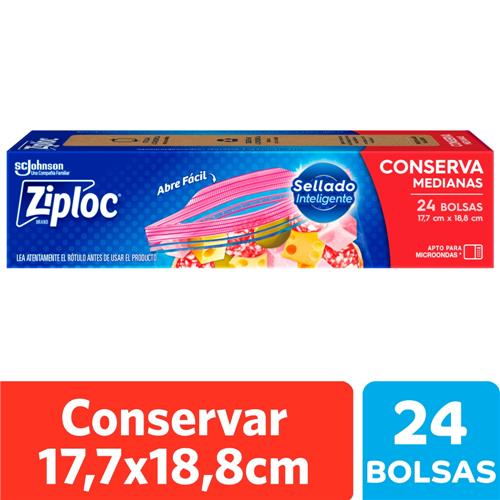 BOLSA CONSERVA MEDIANA ZIPLOC x 24u