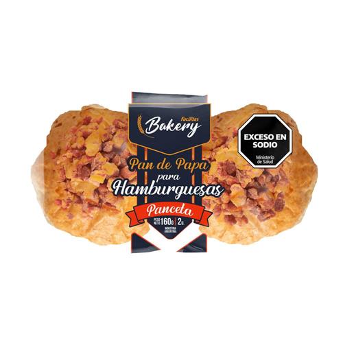PAN DE PAPA P/HAMBURG PANCETA x 2u FACILITAS