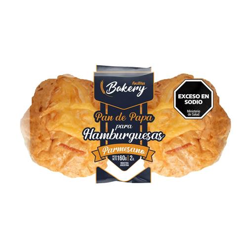 PAN DE PAPA P/HAMBURGUESAS PARMESANO x 2u FACILITAS
