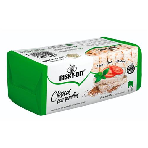 GALLETAS DE ARROZ CLASICAS C/SEMILLAS RISKY DIT x 90g