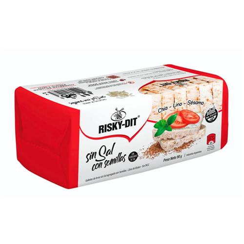 GALLETAS ARROZ INTEGR c/SAL RISKY DIT x100gr