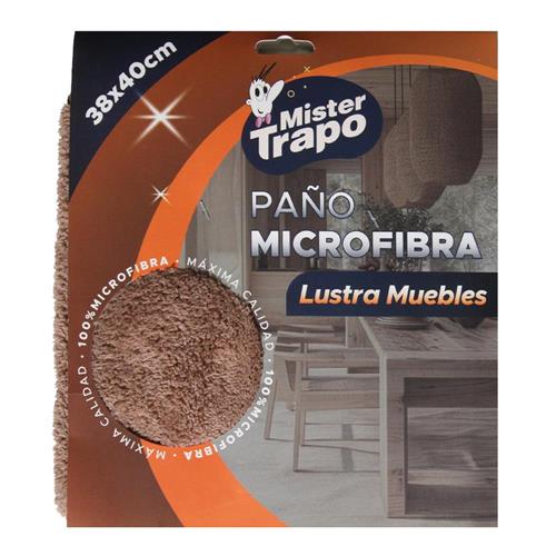 PAÑO MICROFIBRA LUSTRA MUEBLES MISTER TRAPO 38x40cm