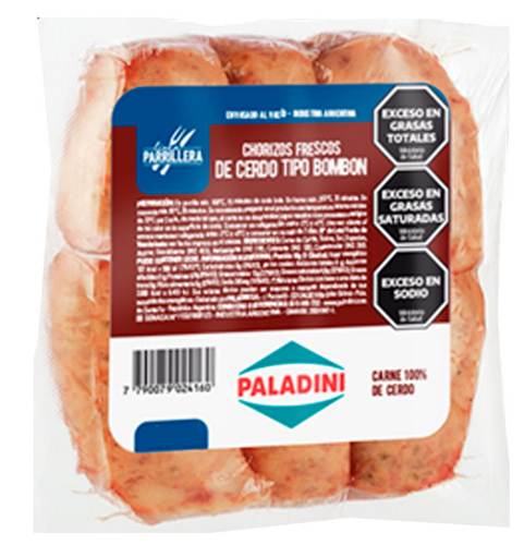 CHORIZOS CERDO TIPO BOMBON A/V PALADINI 360gr