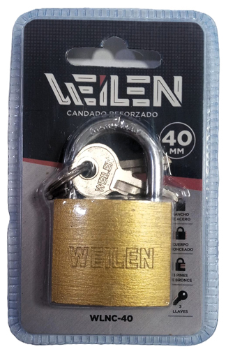 CANDADO REFORZADO 40mm BLISTER WEILEN
